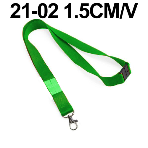 [21-02 1.5CM/V] Cordon Pour Badge 1.5cm Avec Sécurité Vert