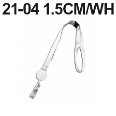 [21-04 1.5CM/WH] Cordon Pour Badge Yoyo 1.5cm Avec Sécurité Blanc