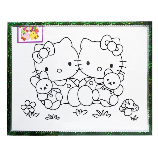 [2P51-5] Tableau de Coloriage Blanc MOBS Fantaisie Multi-motifs Grand Format (40x30cm)