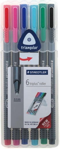 [403-SBP6] Stylo Roller STAEDTLER Triplus Roller Boite de 6 Couleurs
