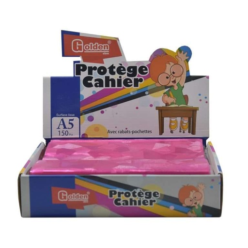 [41128] Protège Cahier GOLDEN A5 PF Rose