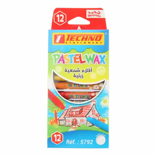 [5792] Crayons De Couleur En Cire TECHNO Pastelwax Boite De 12