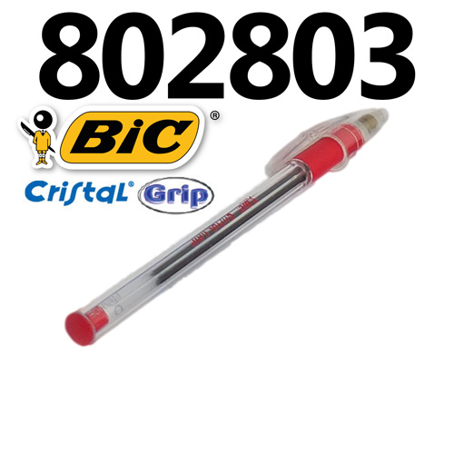 [802803] Stylo à Bille BIC Cristal Grip Rouge