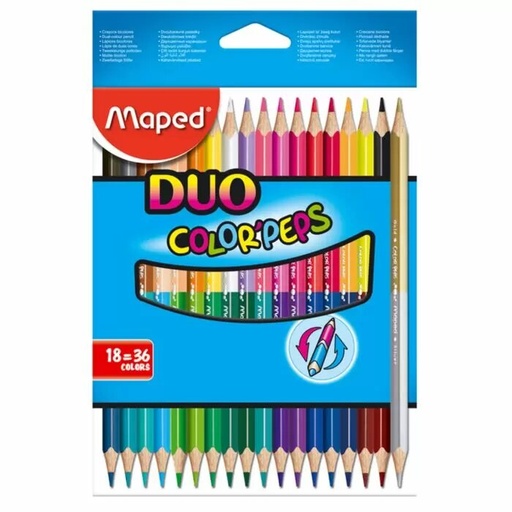 [829601] Crayons De Couleur MAPED Color'peps Duo Double Tête Boite De 18