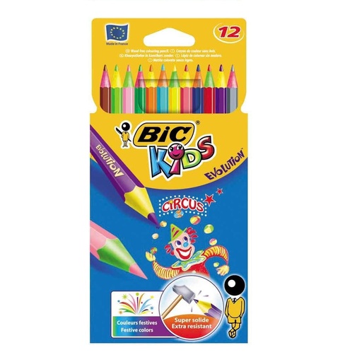 [829735/ 829029] Crayons De Couleur BIC Kids Evolution Boite De 12