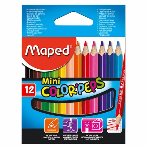 [832500] Crayons De Couleur MAPED Color'Peps Boite De 12 Mini