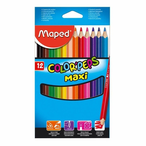 [834010] Crayons De Couleur MAPED Color'Peps Maxi Boite De 12