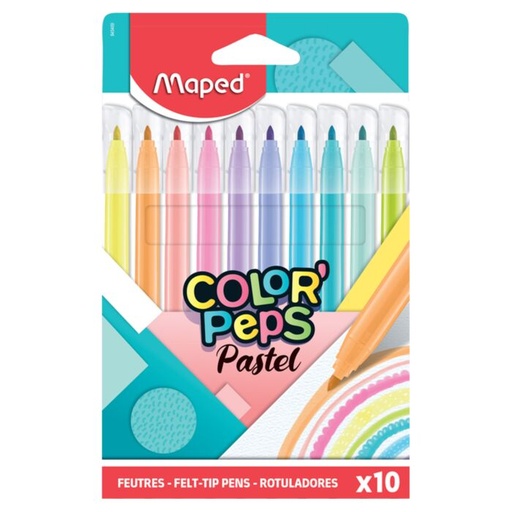 [845469] Feutre MAPED Color'Peps Pastel Multi-couleurs Pochette de 10pcs