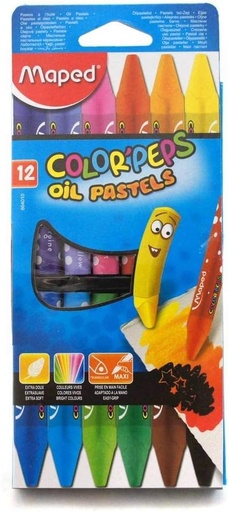 [864010] Boite De 12 Crayon de couleur en cire à L'huile MAPED Color'peps Pastel 
