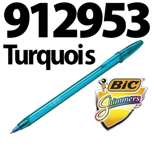 [912953] Stylo à Bille BIC Shimmers 1.2mm Turquoise