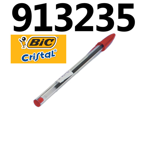 [913235] Stylo à Bille BIC Cristal Original 1.0mm Rouge
