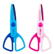 [D60000] Ciseau Ecolier DELI Neon 13.6 cm Bleu et Rose
