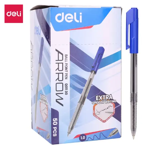 [Q01130] Stylo à bille DELI Q011 30 Arrow Extra Smoth writing 1.0mm Bleu